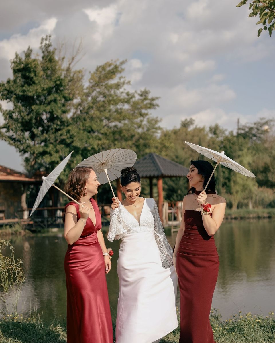 Style photo: a maroon dress similar in mood to the 72styles Convertible Infinity Maxi Dress
